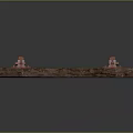 Red Metal Railway Track Equipment Featuring Wooden Sleepers And Rail Sections