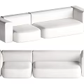Modern White Sectional Sofa with Clean Lines for Comfortable Living Room Seating 3d model