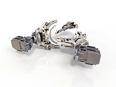 Industrial Mechanical Equipment Components With Metal Structure And Precision Connecting Parts 3d model