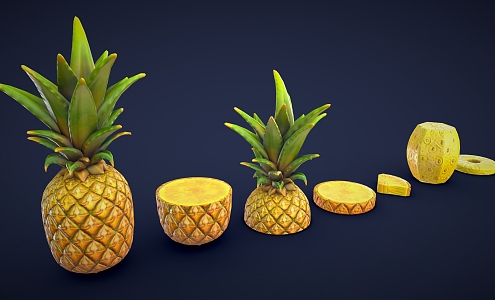 Pineapple Cartoon Pineapple Fruit 3d model