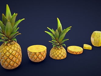 Pineapple Cartoon Pineapple Fruit 3d model