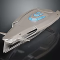 Futuristic Spacecraft With Aerodynamic Design Transparent Blue Canopy And Silver Gray Body