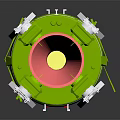 Green Military Missile With White Sections Red Warhead And Grid Design
