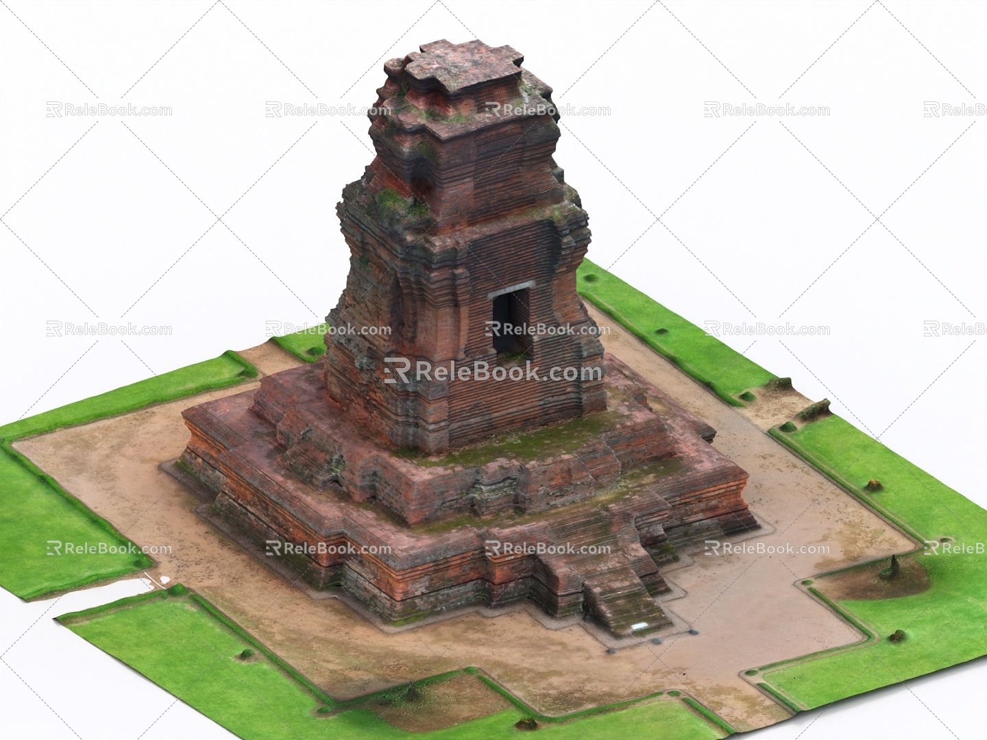 Temple Ruins Site Temple Stone Pagoda Altar Altar 3d model