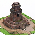 Temple Ruins Site Temple Stone Pagoda Altar Altar 3d model