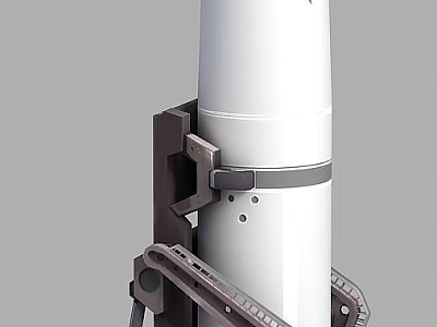 White Cylindrical Locker With Metal Brackets And Mounting Hardware For Storage Solutions 3d model