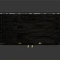 Elegant Dark Wood Cabinet With Arched Top Glass Doors Gold Handles And Drawers