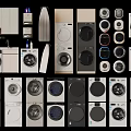 Modern Washing Machines With Various Designs And Different Color Options For Home Use