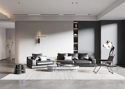 modern living room 3d model