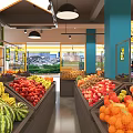Interior Of Hutouke Fruit Store With Various Fruits On Shelves