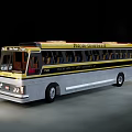 Vintage Style Yellow And Silver Mountain View Transit System Bus With Classic Design Elements