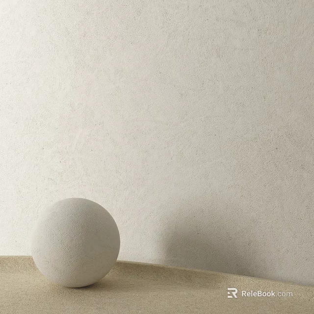 Round White Stone Construction Component On Light Textured Wall Background 3d model 