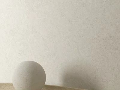 Round White Stone Construction Component On Light Textured Wall Background 3d model