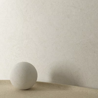 Round White Stone Construction Component On Light Textured Wall Background 3d model