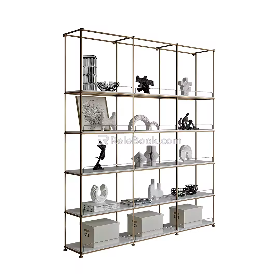 Modern bookcase 3d model