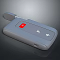 Automotive Car Key Component With Gray Case Red Button And Lock Functions 3d model