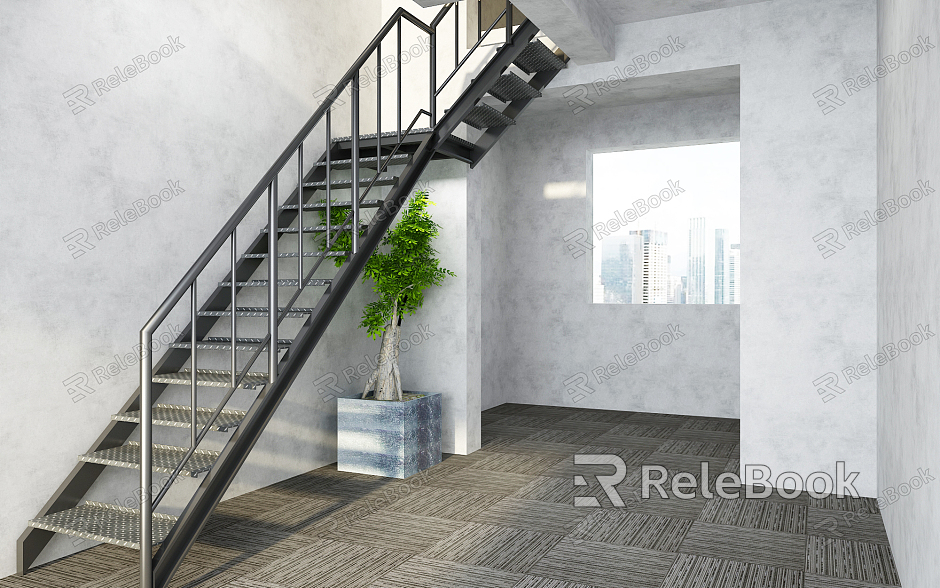 Industrial LOFT Stairs Steel Structure Stairs model