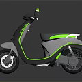 Modern Electric Scooter With Gray Green Sleek Body Digital Display And Comfortable Seat