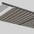 Durable Metal Sunshade With Striped Slats Design For Outdoor Sun Protection And Shading