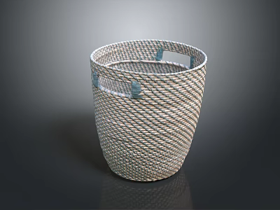 Elegant Woven Storage Basket With Handles For Home Decor And Practical Storage 3d model