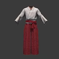 Traditional Outfits Featuring Green Floral And Light Gray Tops With Red Belts And Pants