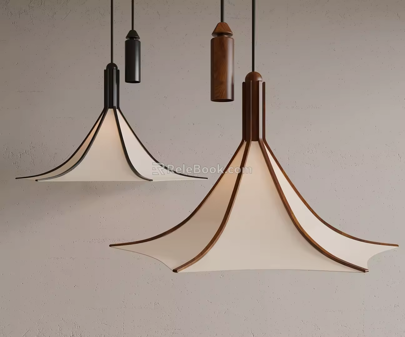 Quiet Ancient Solid Wood Vintage Hexagon Chandelier 3d model
