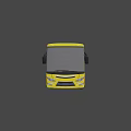 Yellow Coach Bus With Black And Gray Geometric Patterns Exterior Design