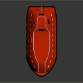 Red Yacht With Distinctive Design Features 3d model