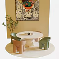Modern Children's Table and Chair Children's Table and Chair Combination 3d model