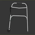 Sturdy Metal Frame Walker With Four Wheels For Medical Mobility Support 3d model