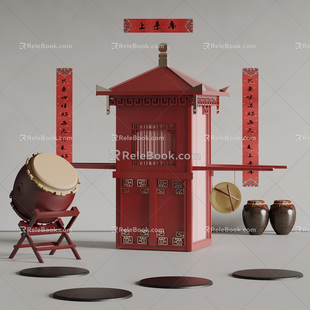 Sedan Drum Couplets Wine Altar 3d model