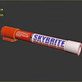 Red Skybrite Marking Pen With White Barrel And Brand Logo Design