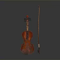 Classic Red Wooden Violin With Shiny Surface And Bow For Daily Use