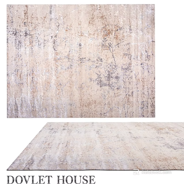 Modern Square Rug With Beige Gray Abstract Texture For Living Room 3d model 