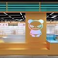 Shopping Mall Toy Story Counter With Colorful Design Neon Lights And Display Shelves