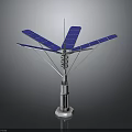 Solar Energy Equipment With Radial Blue Solar Panels And Stable Support Structure