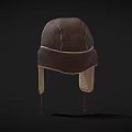Warm Winter Leather Hat Dark Brown With Beige Fleece Lining And Ear Flaps For Warmth