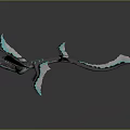 Flying Dragon Like Creature With Green And Black Wings And Scaly Body In Flight