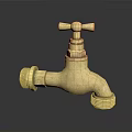 Brass Faucet With Classic Cross Handle And Vintage Design For Home Use