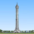Modern Spiral Tower Design With Unique Curved Structure And Green Surroundings