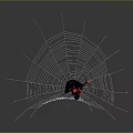 Spider Man In Red And Black Suit Posing On Intricate Spider Web Design