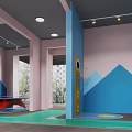Modern Community Activity Center Kindergarten Color Splicing Space 3d model