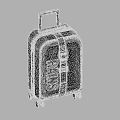 Modern Black Suitcases With Sleek Design Vertical Stripes Strap Telescopic Handles And Rolling Wheels