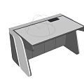 Modern Bar Counter Design With White Top Gray Cabinets And Blue LED Lights