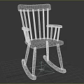 Wooden Rocking Chair With Traditional Design And Sturdy Armrests For Comfortable Seating