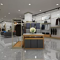 Modern Clothing Store With Glass Display Windows Mannequins Clothing Racks And Green Plants