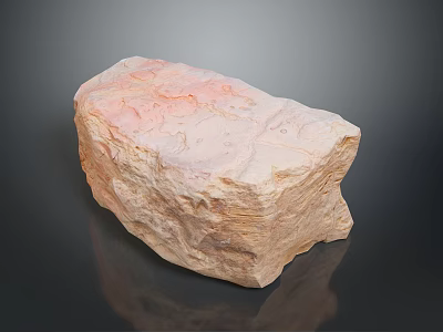 Natural Shaped Stone with Pinkish Brown Color and Rough Textured Surface 3d model