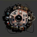 Booster sci-fi switch flame booster aircraft engine switch electronic switch power switch 3d model