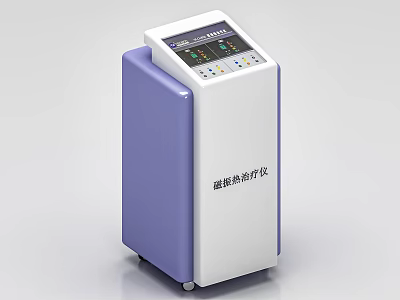 Computer Operated Transcranial Magnetic Therapy Instrument With Purple White Body And Control Panel 3d model
