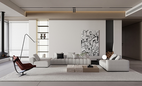 Modern Living Room Simple Home Living Room 3d model